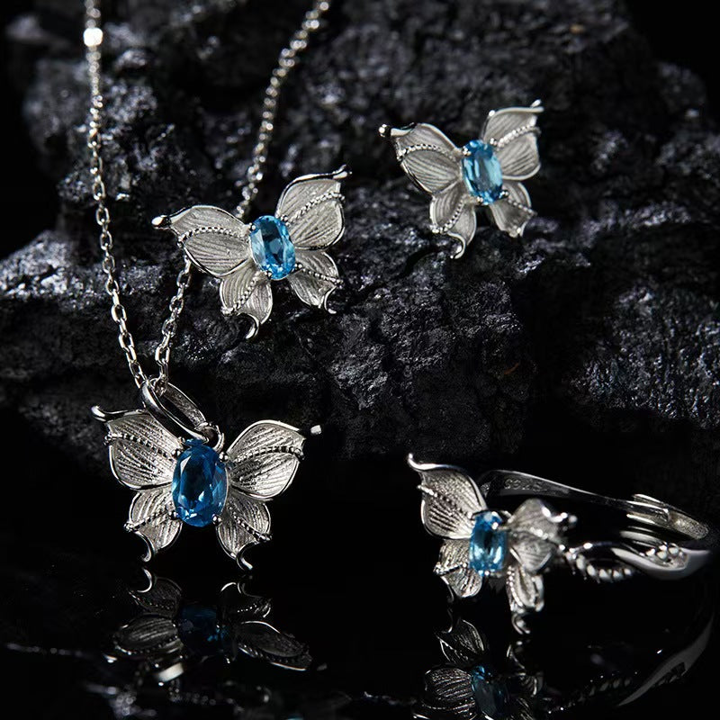 Mysterious Aquamarine Jewelry Set - Charismatic & Expressive Gemstones for Emotional Depth | Openness Extraversion Neuroticism Inspired Design