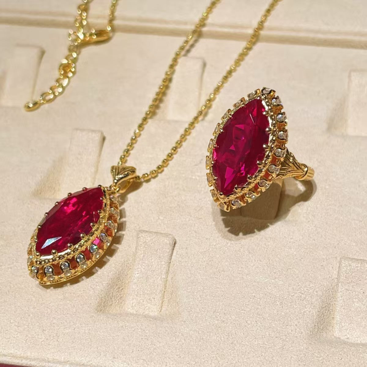 THE CHARISMATIC VOYAGER | "OCEAn" Crimson Visionary Ruby Necklace