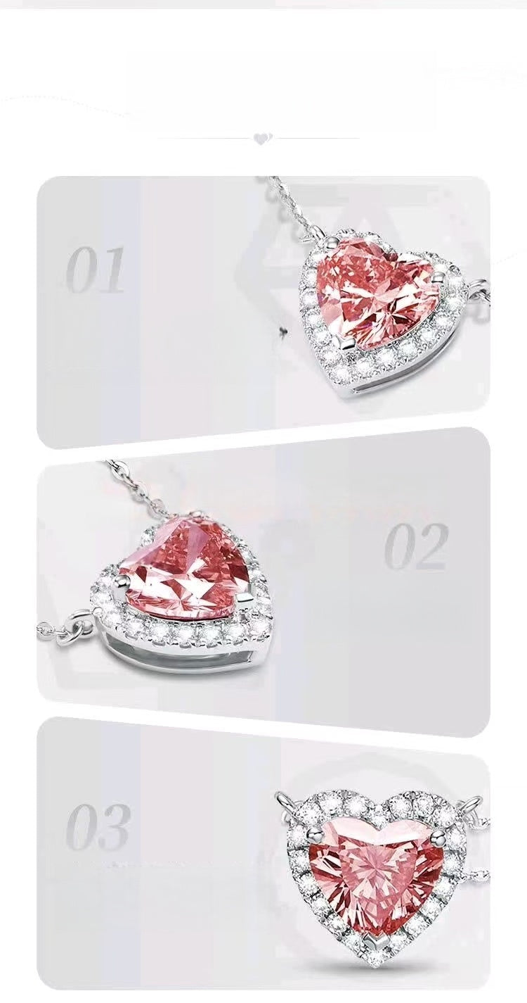 Heart-shaped diamond necklace made of platinum-grown diamonds - 1 carat gift for the special someone